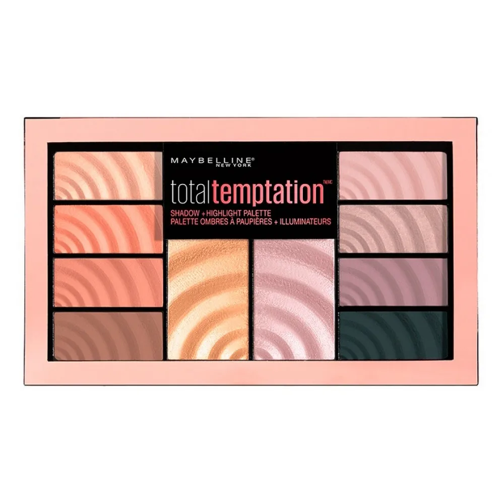 Палетка теней и хайлайтеров «Temptation» Maybelline New York, 10 оттенков, 12 мл