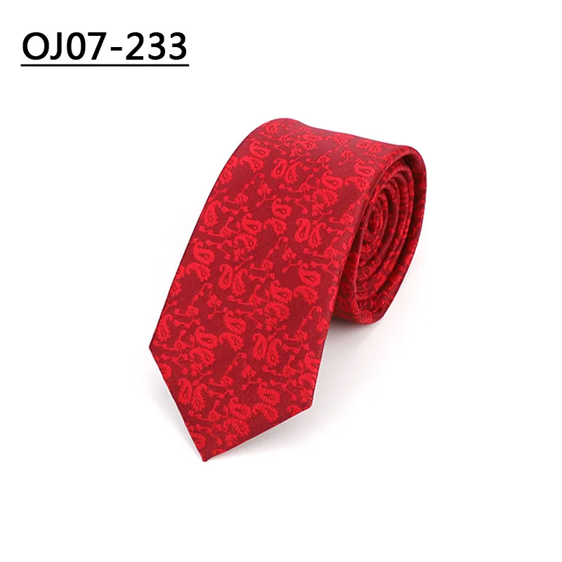 YISHLINE Новые 7 см галстуки различные цветочные пледы галстуки в полоску для мужчин Свадебная вечеринка рубашка Жених Длинный Галстук полиэфир жаккард - Цвет: OJ07-233