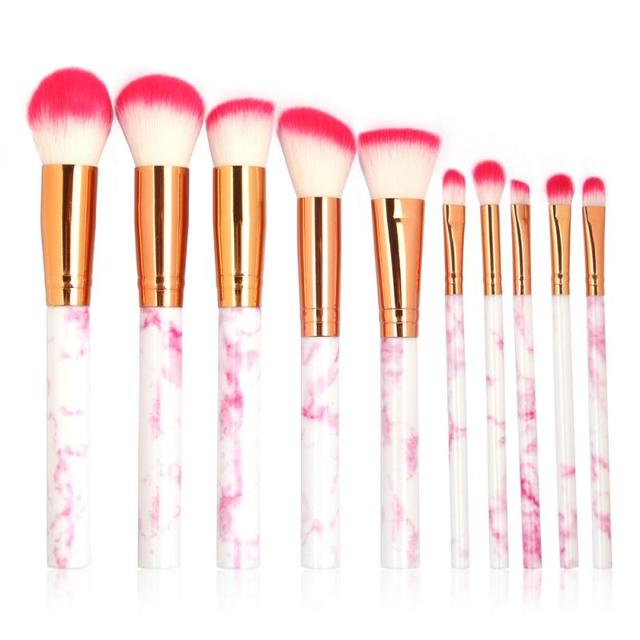 10 pcs/Set Marbling Makeup Brush Eye Shadow Women Makeup Brush Foundation Brush Contouring Brush Makeup Tools Sets TSLM1