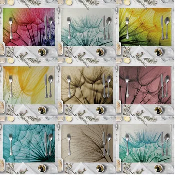 

Colorful Spray Pattern Table Placemat European Style Dining Table Cushion Kitchen Supplies Western-style Placemat Coasters