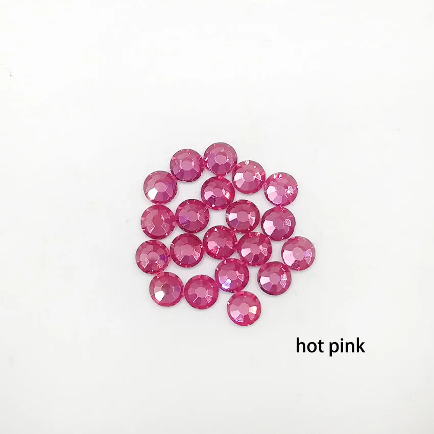 hot pink 3,2 мм Стразы для дизайна ногтей с плоской задней поверхностью из 3D стекла AB для ногтей ювелирные украшения для ногтей блестки для украшения кристально чистые розовые золотые серебряные драгоценные камни - Color: hot pink