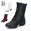 Jazz Dance Boots Women Ballroom Ladies Latin Warm Boots Square Modern Party Shoes Middle Heel 4cm Autumn Winter Dancing Sneakers 1
