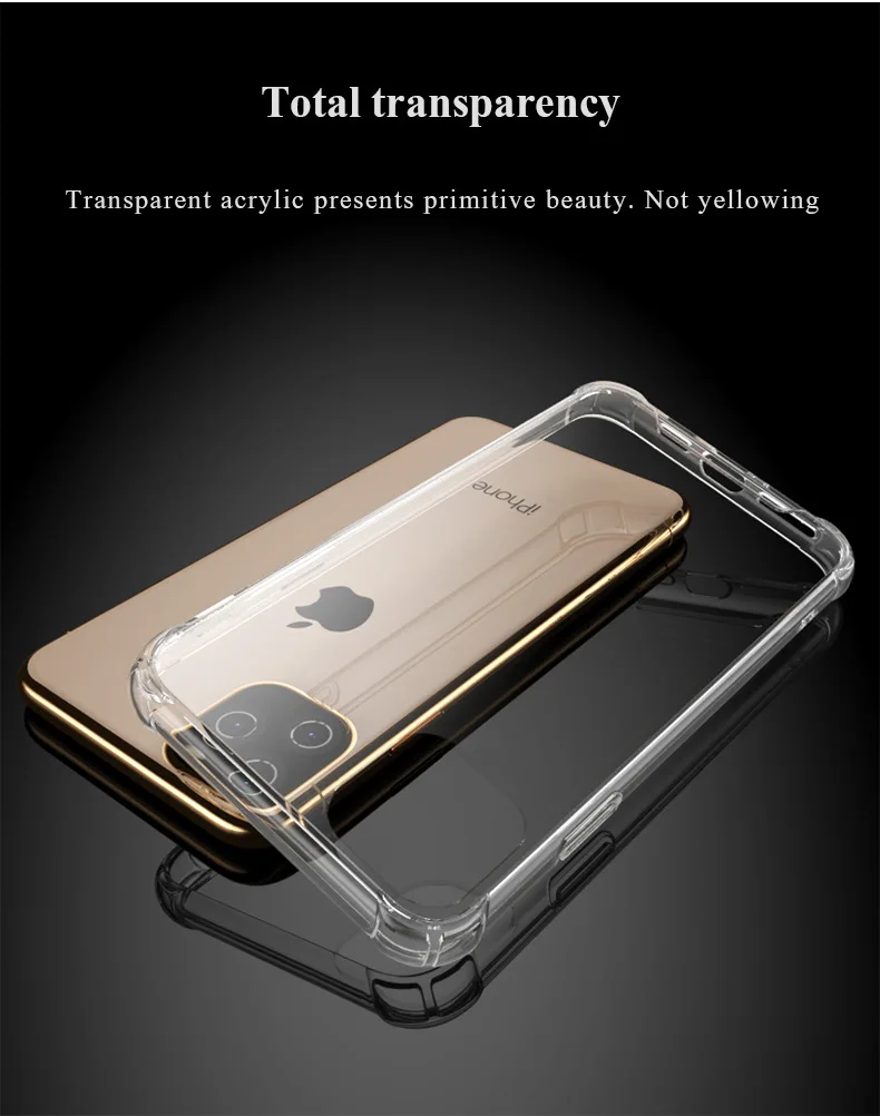 Прозрачный чехол из ТПУ для iPhone 11 Pro Max, высококачественный мягкий силиконовый Жесткий чехол из поликарбоната, ударопрочный чехол для iPhone 11 Pro Max Coque