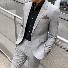 Oimg terno ternos masculino pequeno terno jaqueta profissional ajuste terno casual topos noivo casamento melhor homem ternos