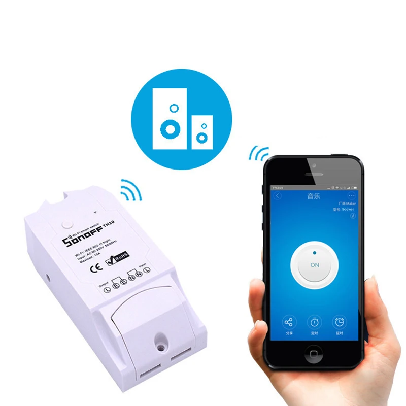 Sonoff Th16 Th1 A2 сенсор 2ch Wifi умный переключатель Alexa 16A Температура Влажность монитор