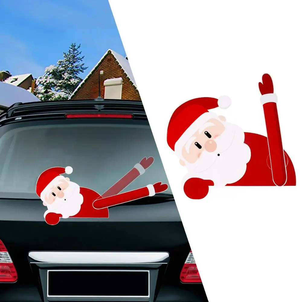 Рождество Рождество Санта Клаус автомобиля стеклоочистителя наклейки Счастливого Рождества украшения автомобиля Рождество Декор Рождество год