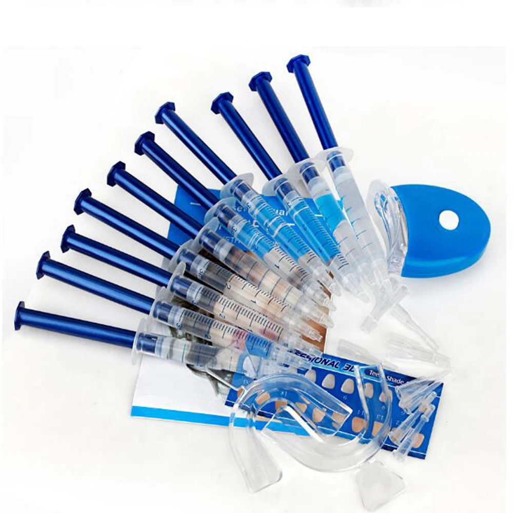 Teeth Whitening 44% Peroxide Dental Bleaching System Oral Care Gel Kit Tooth Whitener New Dental White Equipment LED Light 1 set teeth whitening gel teeth whitening kit