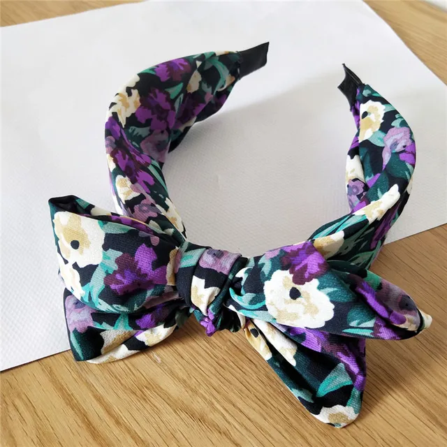 Floral Big Bow  Hairbands  For Women Korea Hair Accessories For Girls Hair Band Hair Bows  Hairband Headbands Dark Brown