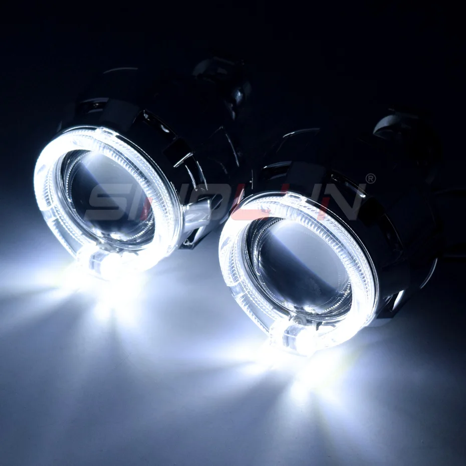 Sinolyn ангельские глазки фары линзы H4 H7 Биксеноновые линзы 2,0 HID проектор светодиодный Halos для автомобилей Аксессуары модифицированное использование H1 ксенон