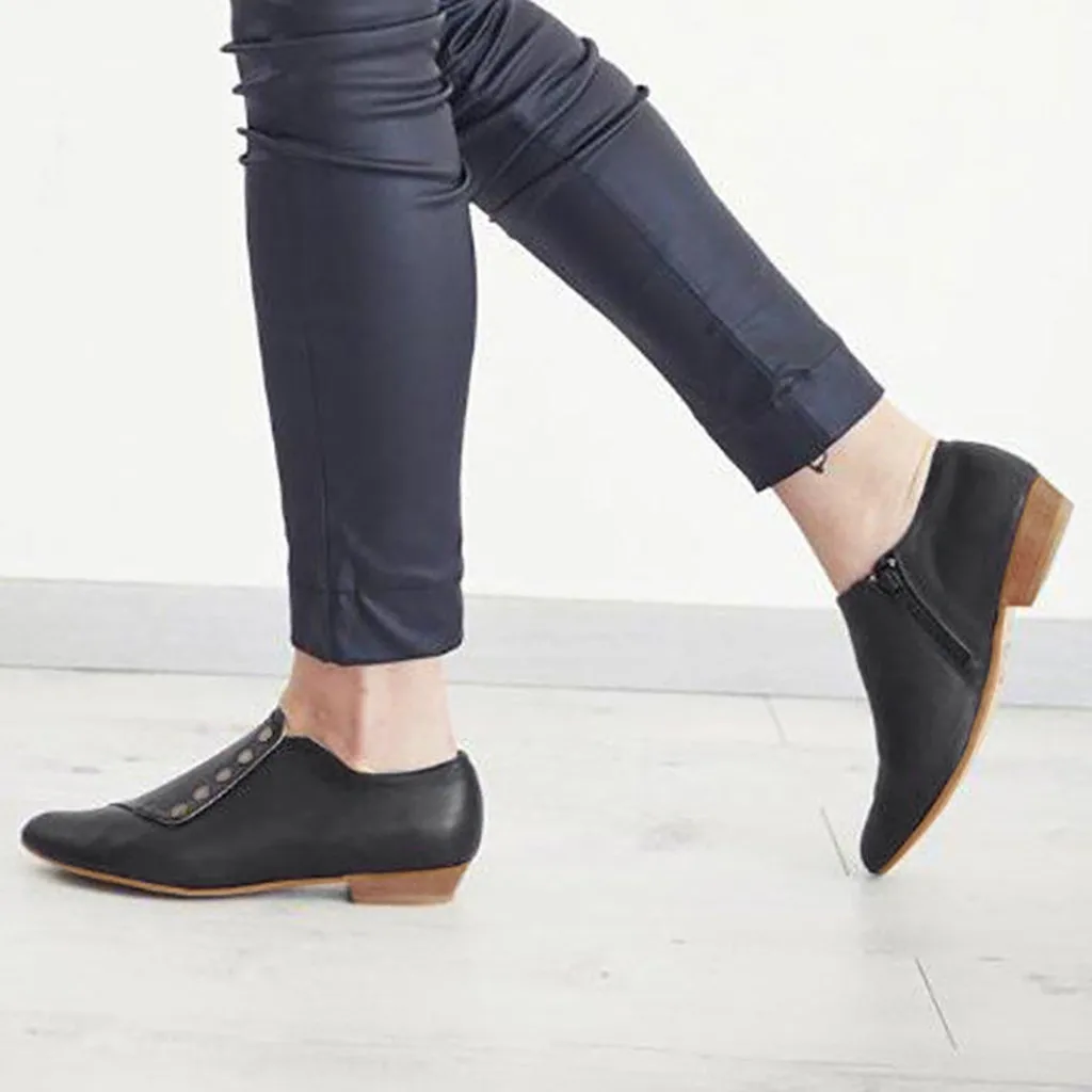 Женская обувь модные Ziper ботильоны Повседневное удобные большие Размеры один Authum Дамская обувь; Прямая поставка;#30