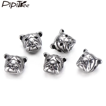 

Pipitree 4pcs/lot Cute Shar Pei Dog Beads Stainless Steel Beads Charms fit Bracelet DIY Animal Jewelry Accessories Handmade Gift