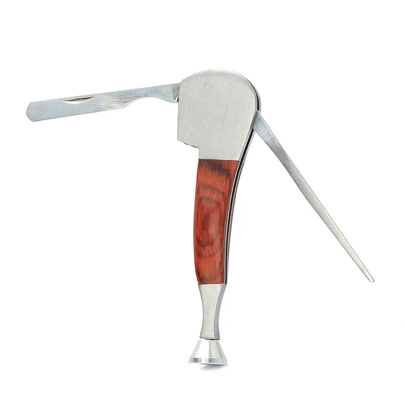 

Mahogany Pipe Type Cigarette Holder Needle Pressure Bar Scraper Three-in-one Cigarette Holder Kit Smoking Weed Accessories