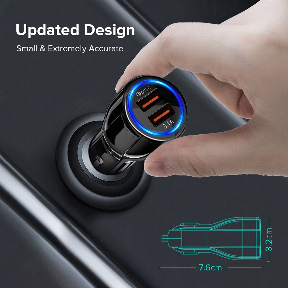 3A Car Charge USB Quick Car Chargeur 3.0 Universal Doul Port USB Charger Adapter For iPhone 13 Xiaomi11 Mobile Phone Car-Charger samsung car charger