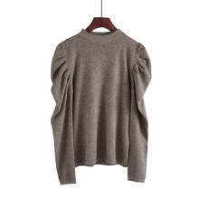 

Fashkon Korean Jumper De Mujer Puff Sleeve Half Turtleneck Pullover Sweaters Women Winter 2020 Women's Knitted Sweater sweterek