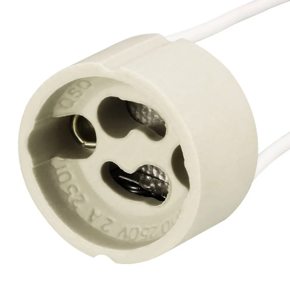 

5pcs/lot GU10 Lamp Holder Ceramic Connector Socket GU10 Lamp Base with Cable for LED Halogen Lamp Light