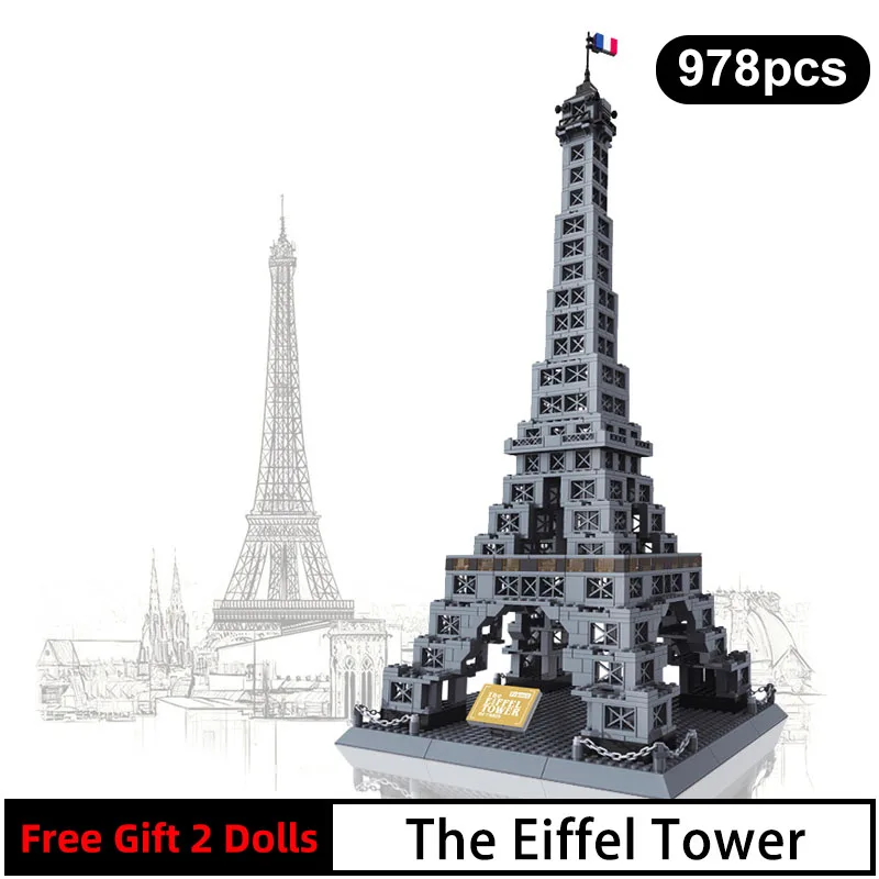 

978pcs 8015 World's Famous Great Architecture Paris Eiffel Tower of Pairs 3D Model Building Blocks Bricks Toys for Children Gift
