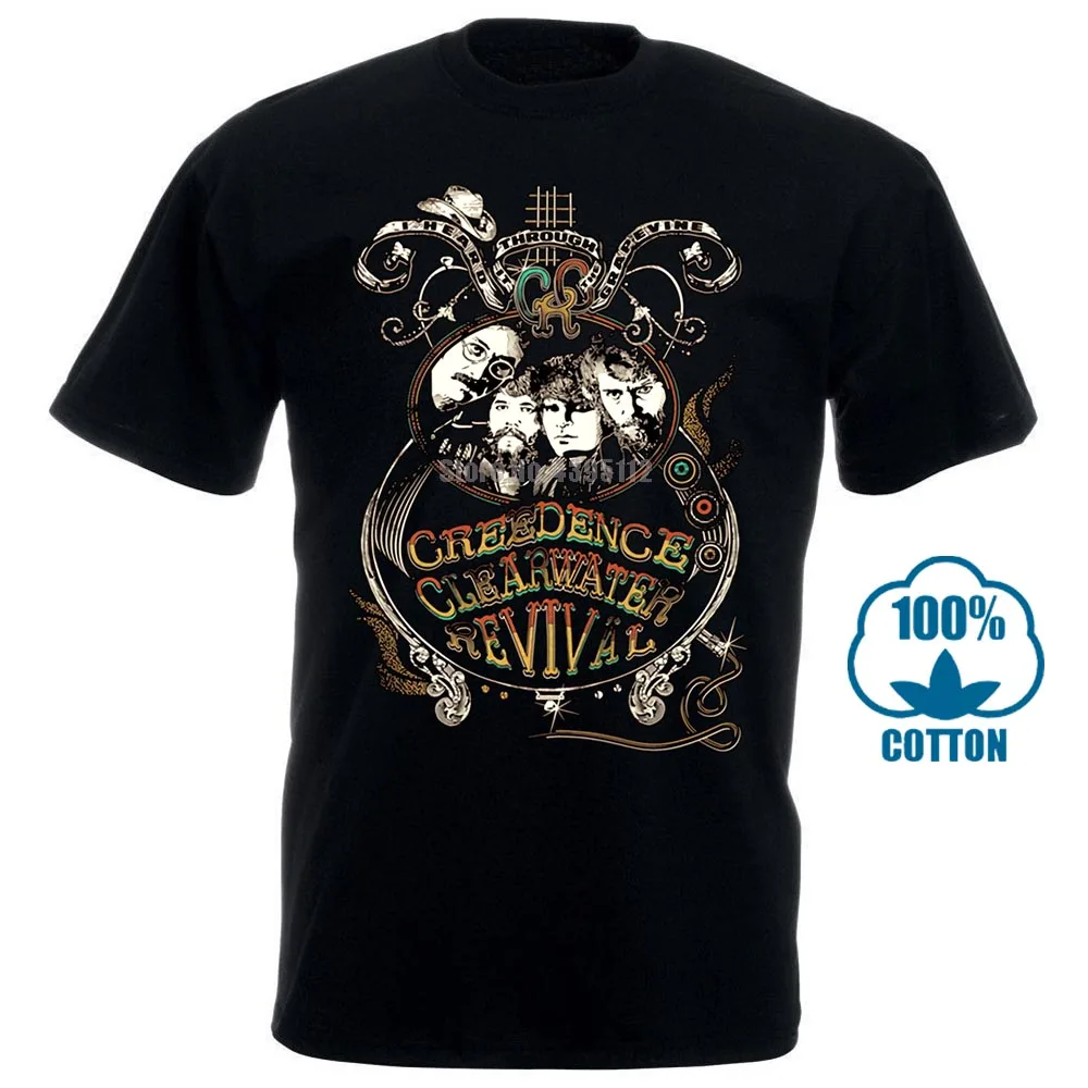 Новая популярная мужская Черная футболка Ccr Creedence Clearwater корпус рок Размер S 3Xl