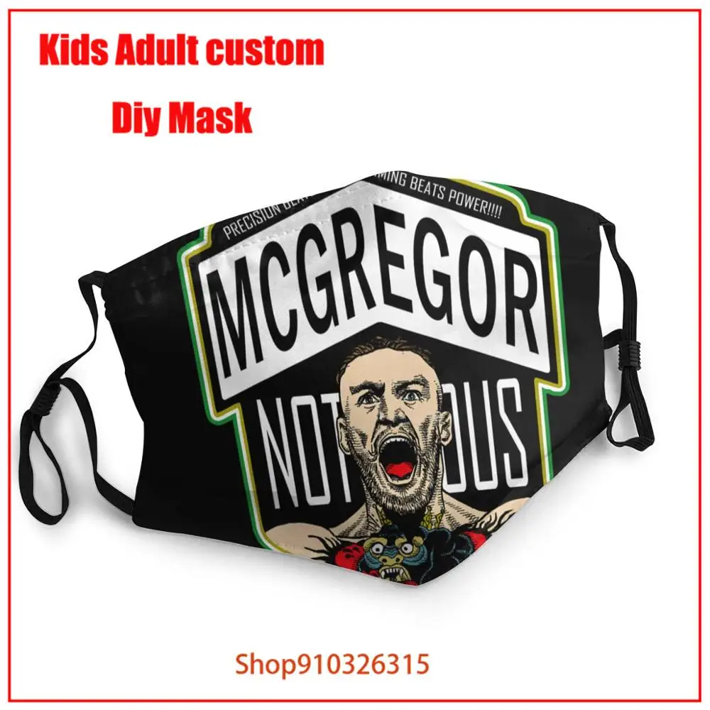 Винтаж маска на лицо Конор Макгрегор смываемая многоразовые mascarillas де Тела lavables