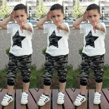 UK/Летняя одежда для маленьких мальчиков; От 1 до 6 лет; топы; футболка; камуфляжные штаны; леггинсы; одежда