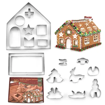 

Stainless Steel Gingerbread House 3D Cookie Mode 3D Cookie Biscuit Mould Creative Christmas Cookie Mode Cookie Cut