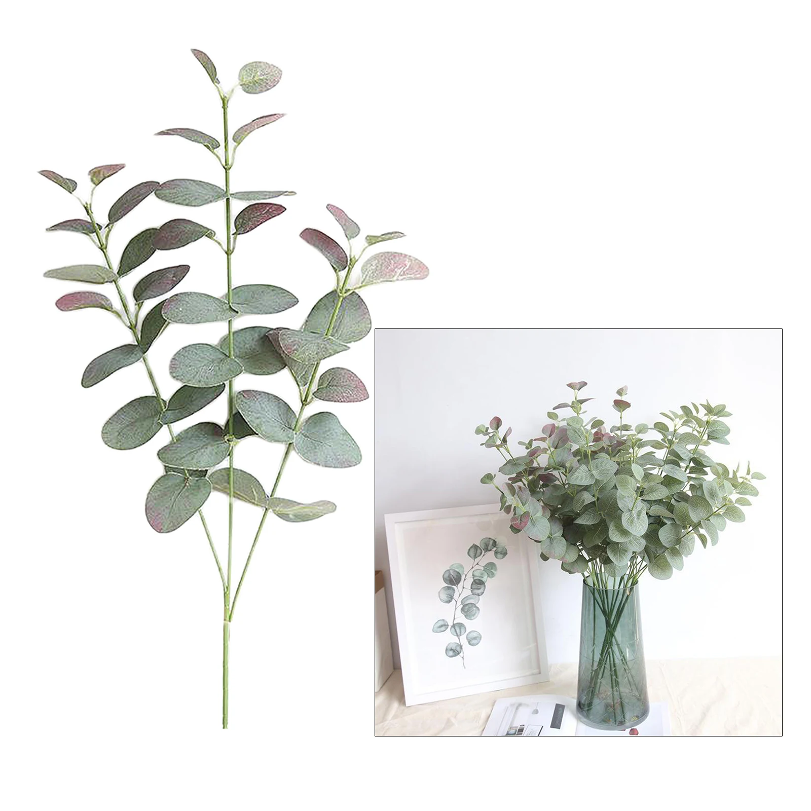 Faux Eucalyptus Stems, Artificial Eucalyptus Greenery for Wedding, Bouquet, Centerpiece Home Decor, Green