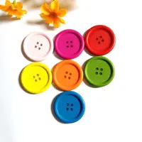 10pcs/lot 40mm Mixed Multi-colored Round Big Wooden Buttons of Scrapbooking decorative buttons 2