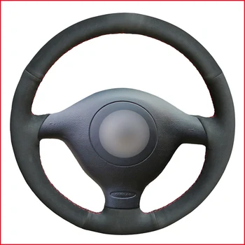 

Black Suede DIY Car Steering Wheel Cover for Seat Leon MK1 (1M) 1998-2005 Skoda Fabia RS 2003 Fabia 1 (6Y) 2004-2005