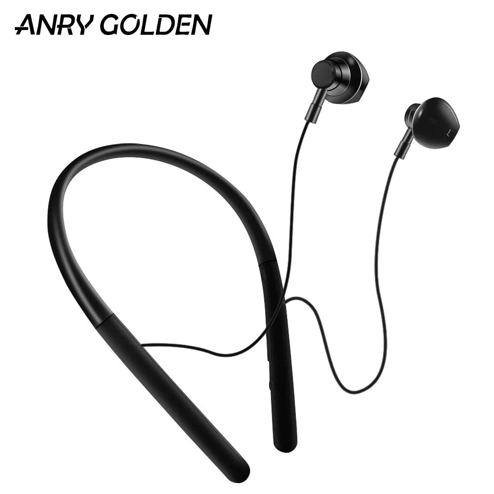 

ANRY Foldable Bluetooth Headphones Wireless Neckband Headset with Retractable Earbuds, Sports Sweatproof Noise Cancelling Stereo