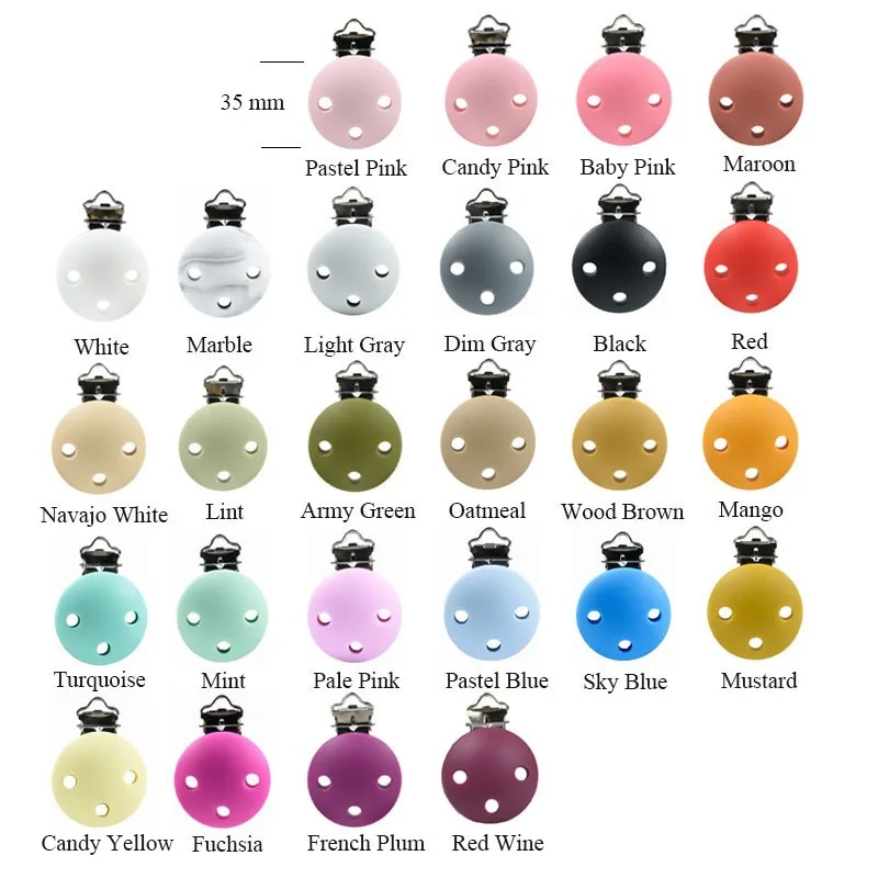 1 PC Baby Pacifer Clips Round Shape Perle Silicone Teether Clip DIY Baby Dummy Chain Nipple Holder Rodent Nursing Teething