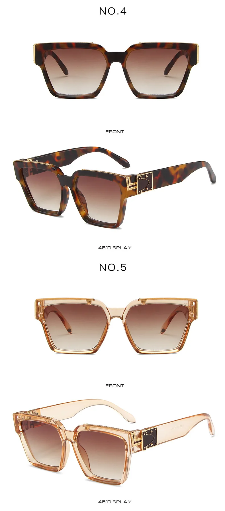 Luxury Brand Square Sunglasses Men Women Designer 2021 Trends Famous Travel Classic Vintage Men's Sun Glasses Cool Retro Shades (13)