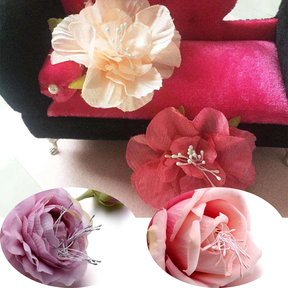 Artificial Flower 1mm 400pcs Mini Flower Stamen Artificial Pearl Pistil Double Heads Hand-made DIY Floral Craft For Wedding Decoration DIY Needlew