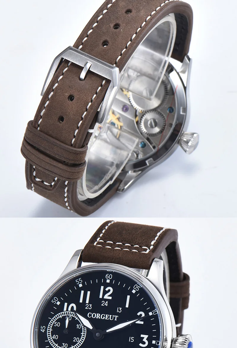CORGEUT Top Aviator Mechanical Men's Watch Self-Winding Men's Watch NH35A Movement Leather Strap Men's Clock 2021 Luxury Brand