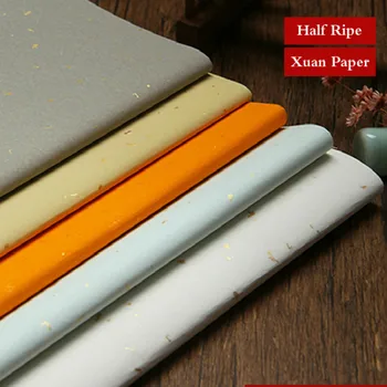 

Pastel Xuan Paper Thicken Xuan Papers with Dragon Pattern for Calligraphy Painting Colorful Rice Papers Calligraphy Papers