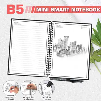 

B5 Smart Reusable Notebook Erasable Wirebound Notebook Cloud Storage App Paperless Waterproof Hardcover Diary Book Gifts