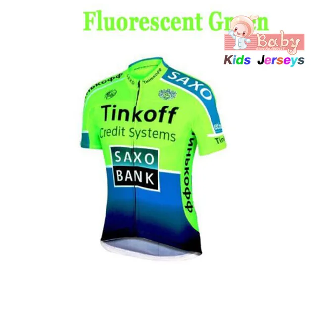 Tinkoff, дышащий Детский комплект из джерси и шорт для велоспорта, флуоресцентный розовый цвет, Детская велосипедная Одежда для мальчиков и девочек, летняя одежда для велоспорта - Цвет: Short sleeve6