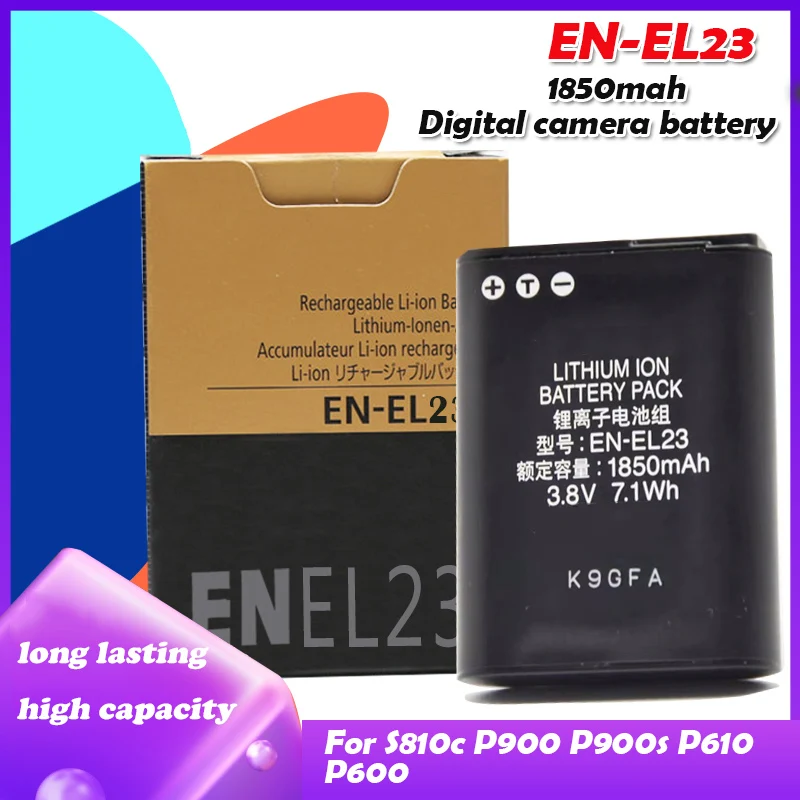 EN-EL23 EN EL23 3 8 V 1850mAh литий-ионные аккумуляторы для Nikon COOLPIX S810c P900 P900s P610 P600 B700 батарея