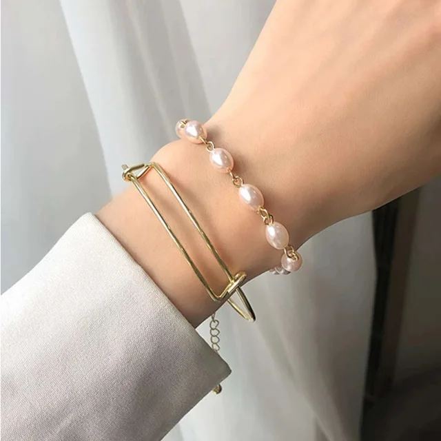 Punk Curb Cuban Chain Bracelets Set for Women Multilayer Miami Boho Thick Gold Color Charm Bracelets Bangles Fashion Jewelry MULTI