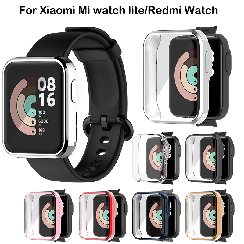

TPU Transparent Screen protective Case For Xiaomi Mi Watch Lite /Redmi Watch full Protector Cover frame Shock-resistant Shell