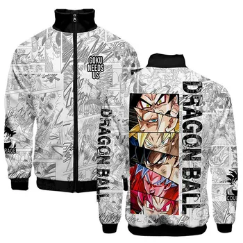

novelty Dragon Ball 3D printed Stand Collar Zipper Jacket in Boy's High Quality Goku sweatshirt Hot Sale high street 3D Jackets