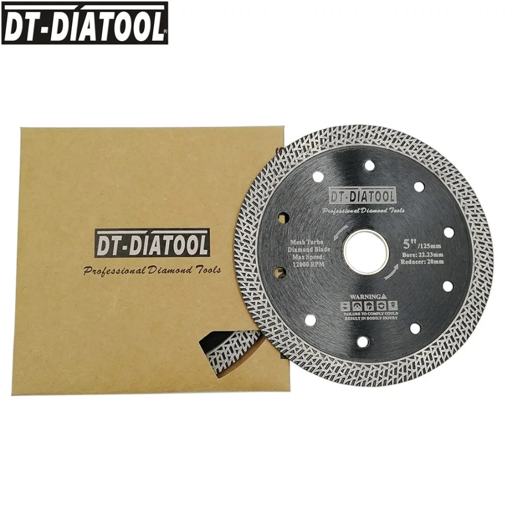 DT-DIATOOL 2 шт диаметр 125 мм/" Горячий прессованный спеченный режущий диск Сетка турбо алмазная пила лезвие керамической мраморной плитки