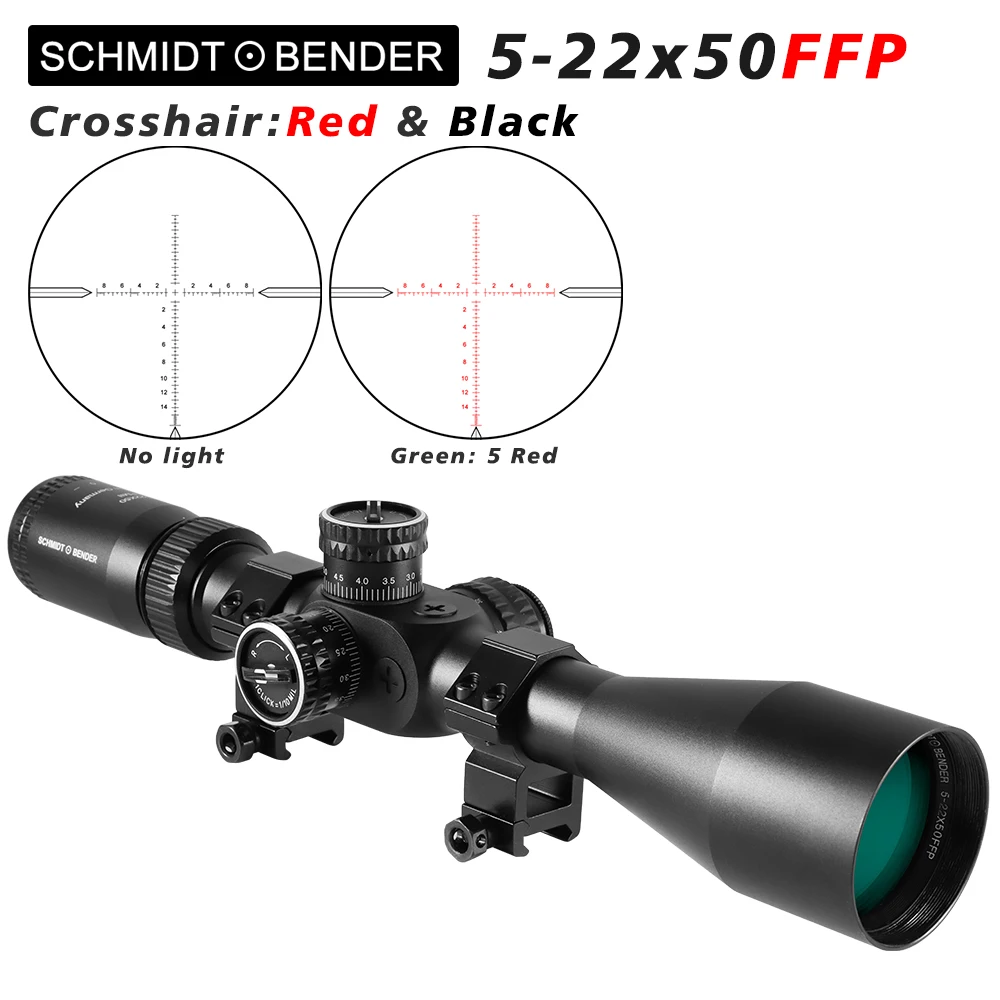 

Schmidt Bender 5-22x50 FFP First Focal Plane Hunting Rifle Scope High Quality Optic Sniper for Outdoor Shooting New Arrival