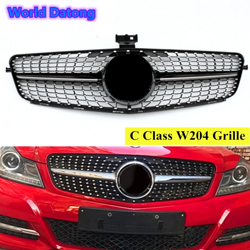 W204 C63 Алмазная решетка передний бампер решетка для Mercedes C Class C63 W204 C180 C200 C250 C300 C350 2008