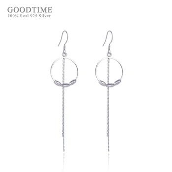 

Women Earring Pure 925 Sterling Silver Zircon Earrings Long Tassel Earrings Fashion Lady Earrings Gift Jewelry Accessories