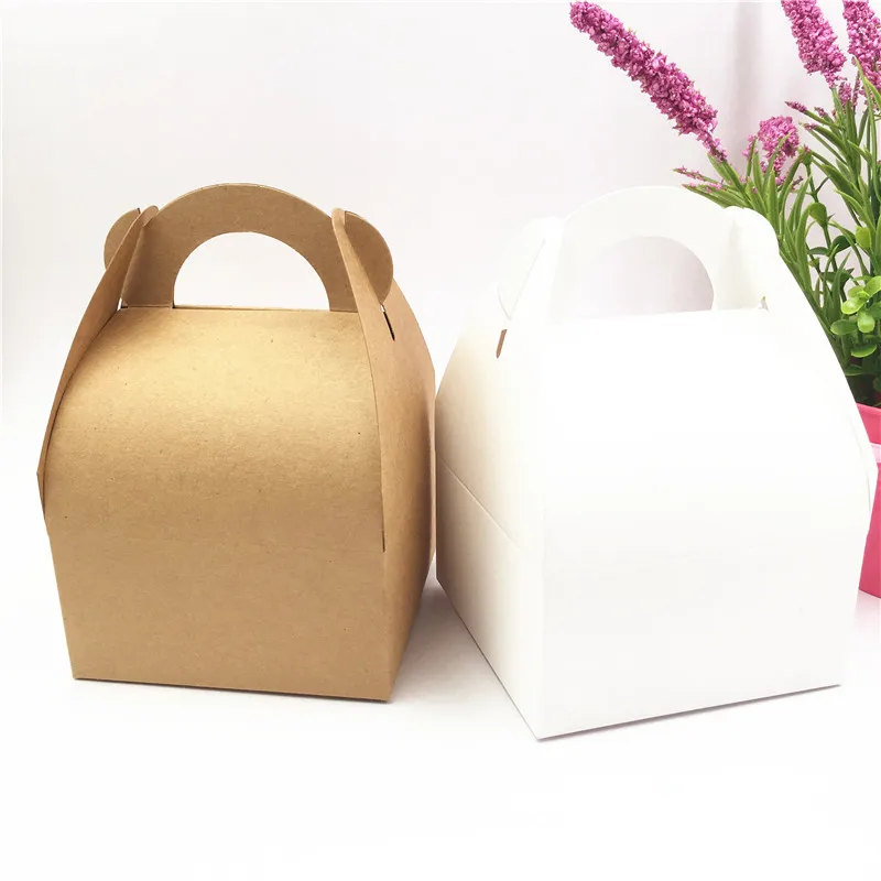

24Pcs/Lot DIY Kraft Paper Carrying Cases Boxes For Thanksgiving Day Cream Cheesecake Gift Packaging Handmade Storage Boxes Cases