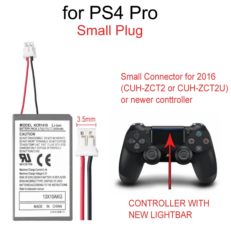 PS 4 pro用の交換用バッテリーパック,デュアルショックコントローラー 