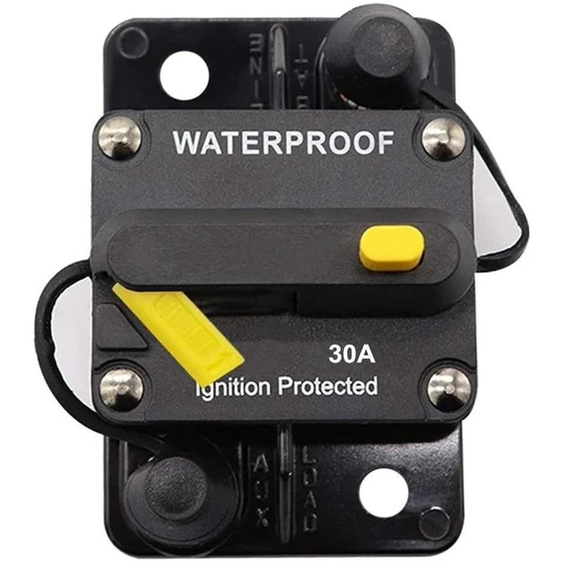 30 Amp Interruttore Automatico 12V- 48V Dc Ripristino Manuale Per La Traina Del Motore Rv Marine Boat Vehicle System Protection (30A)
