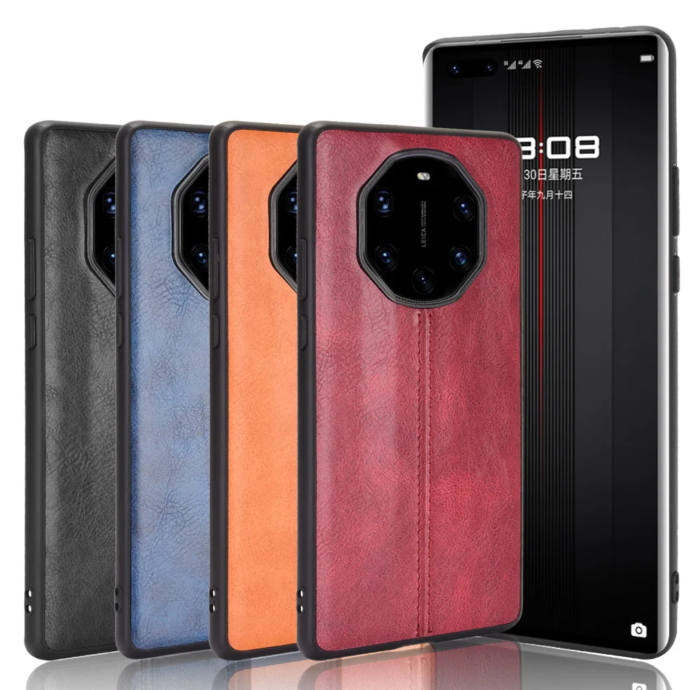Per Huawei Mate 40 Rs Porsche Design Custodia Sutura Pelle Di Vitello Bordo Morbido Custodia Rigida In Pelle Per Huawei Mate 40 Rs Mate40Rs Custodia