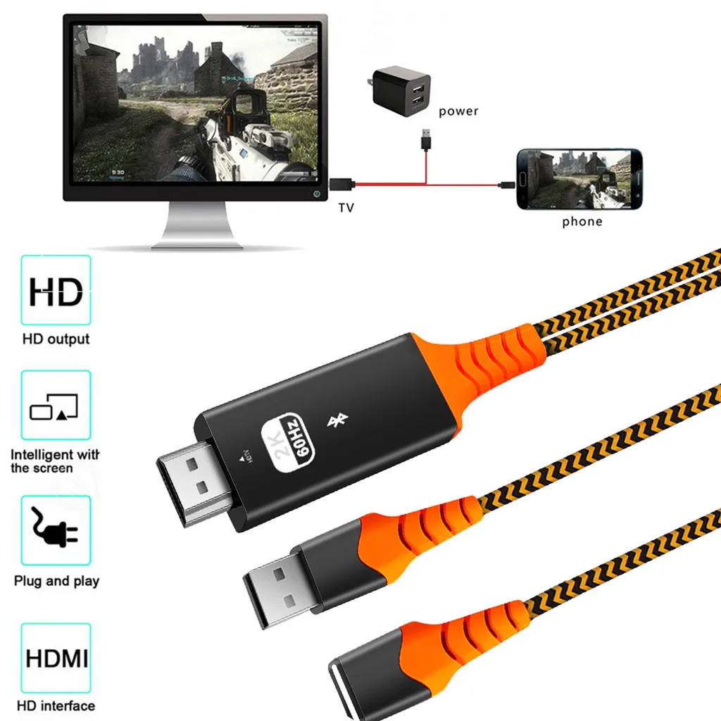 MODAO Универсальный USBC Micro-USB к HDMI 4K кабель HDTV цифровой AV Переходный кабель передачи данных для samsung 7,30