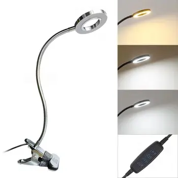 

LED Ring Live Light Bracket Fill Light USB Clip Table Lamp Beauty Soft Light Eye Protection Student Reading Table Lamp