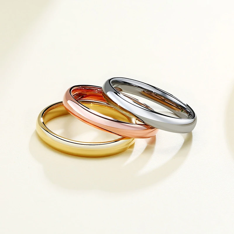Vnox Classic 3mm Plain Women Ring Anti Scratch Tungsten Basic Wedding Rings Minimilist Lady Jewelry